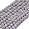 Chinese Crystal Beads | 10mm Faceted Opaque Rondelle Shaped Crystal Beads | Red Orange Gray Peach Pink