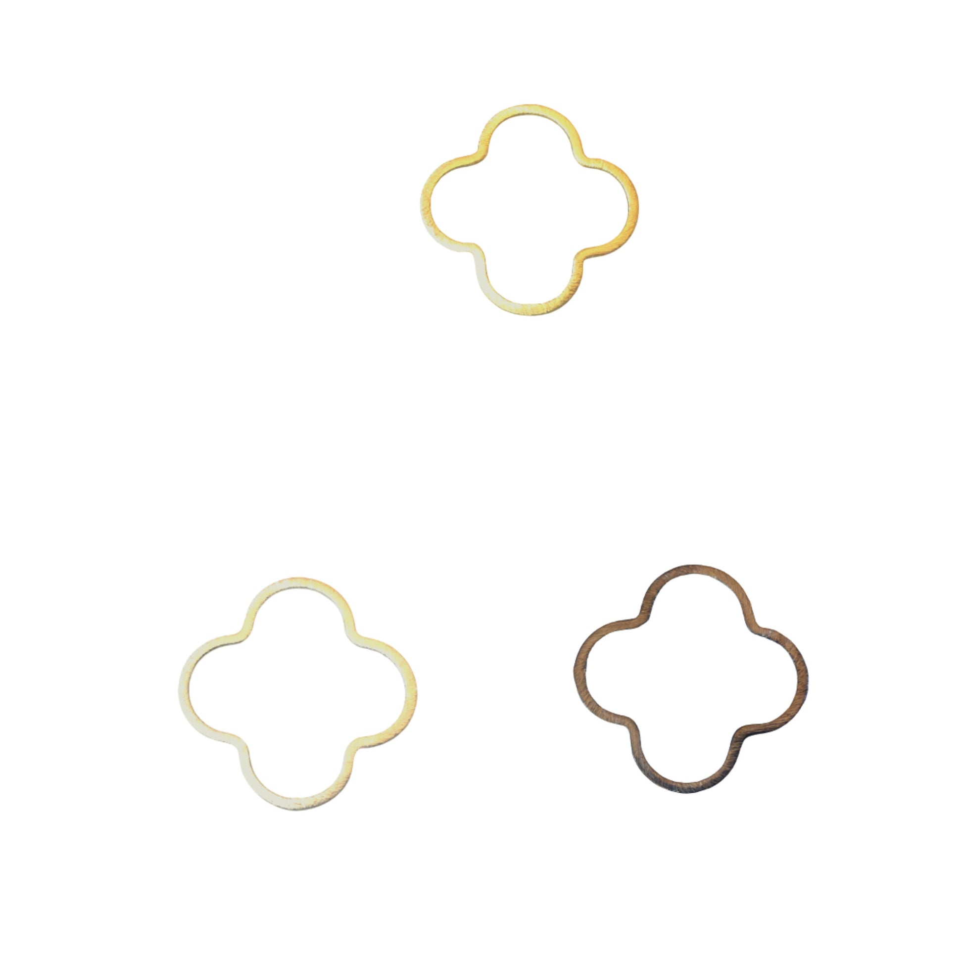 45mm Gold/Silver/Gunmetal Brushed Finish Open Quatrefoil/Clover Shaped Plated Copper Components  Sold Bulk Packs of 10 Pieces (161)