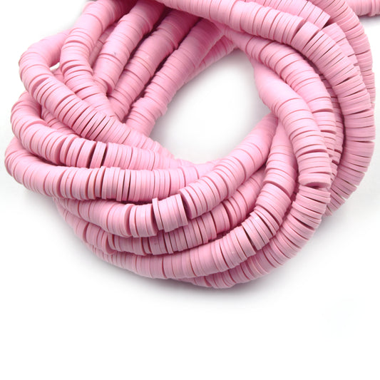 African Vinyl Beads | 8mm Pink Blue Aqua Teal Vinyl Clay Heishi Disc Beads (Approx. 350 Beads)