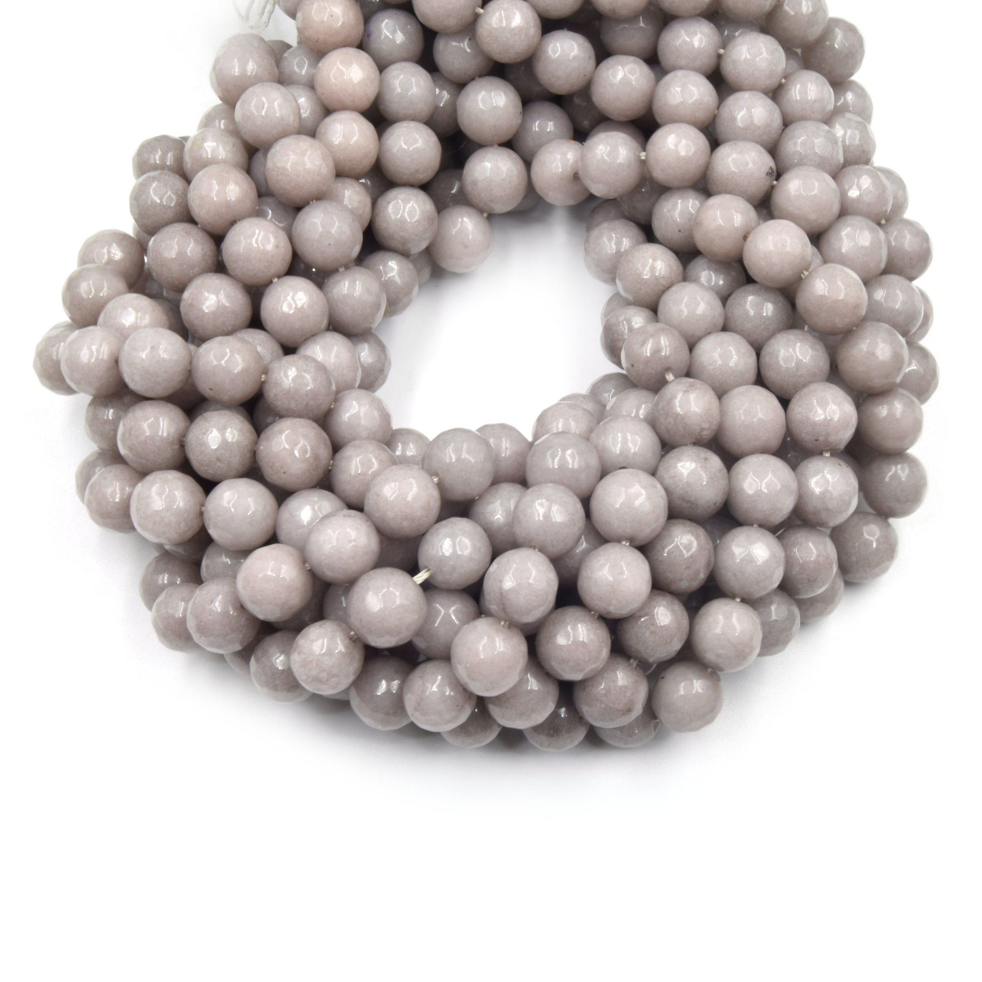 Faceted Jade Beads | 8mm Faceted Dyed Brown Red Orange Purple Jade Round Beads with 1mm Holes - Sold by 15.5" Strands (~ 46 Beads)