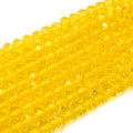 Chinese Crystal Beads | 8mm Faceted Transparent Rondelle Shaped Crystal Beads | Red Orange Pink Yellow