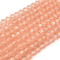 Chinese Crystal Beads | 8mm Faceted Transparent Rondelle Shaped Crystal Beads | Red Orange Pink Yellow