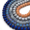 Chinese Crystal Beads | 8mm Faceted Matte Rondelle Shaped Crystal Beads | Blue Gray Orange Silver