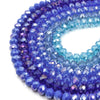 Chinese Crystal Beads | 8mm Faceted AB Coated Rondelle Shaped Crystal Beads | Blue