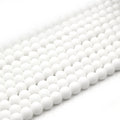 Dyed Matte Jade Beads | Dyed Opaque White Round Gemstone Beads - 4mm 6mm 8mm 10mm 12mm Available