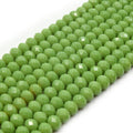 Chinese Crystal Beads | 6mm Faceted Opaque Rondelle Shaped Crystal Beads | Green, Teal
