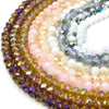 Chinese Crystal Beads | 6mm Faceted Bi-Color Metallic Rondelle Shaped Crystal Beads | Purple Pink White