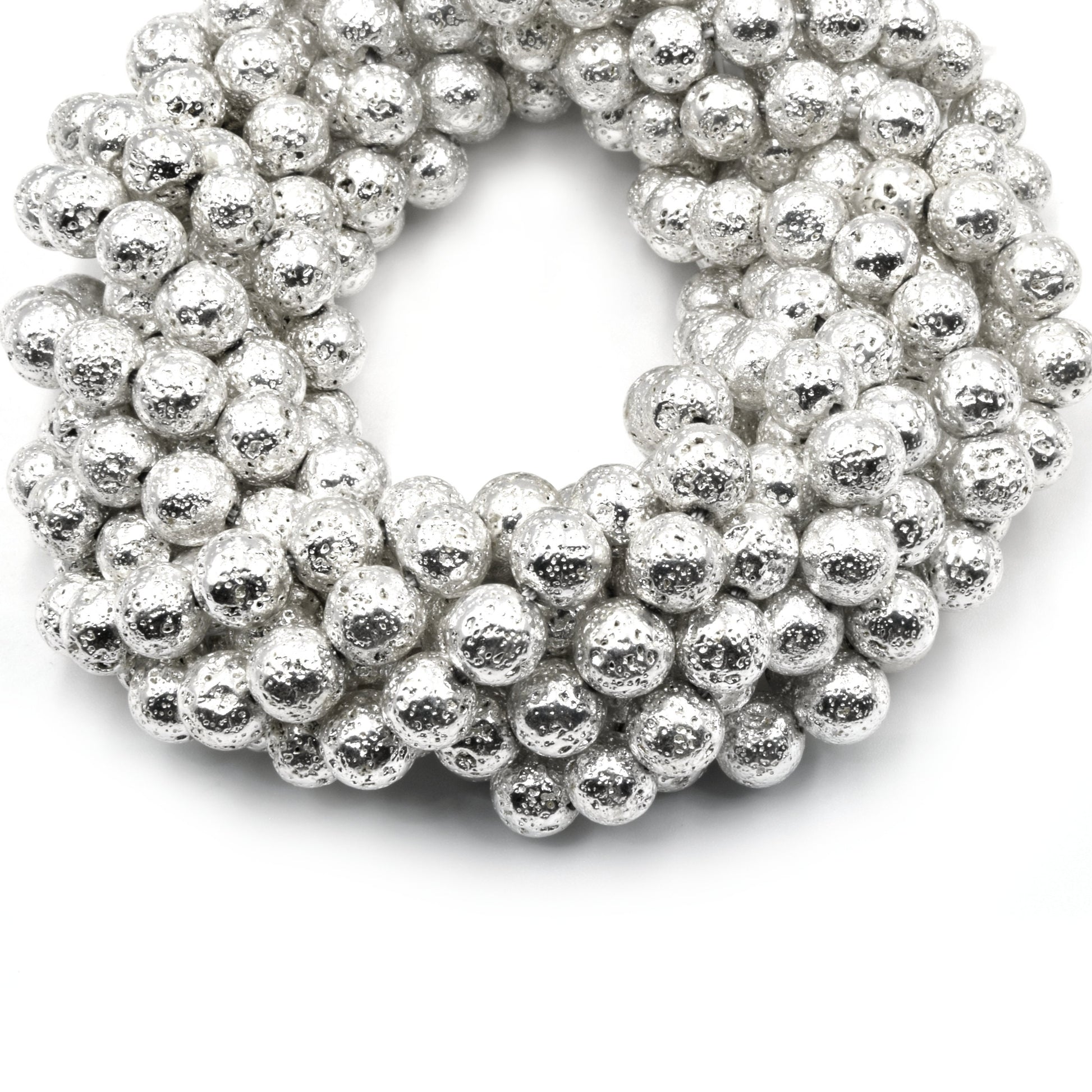 Plated Lava Beads | Gold Silver Rosegold Gunmetal | 4mm 6mm 8mm 10mm
