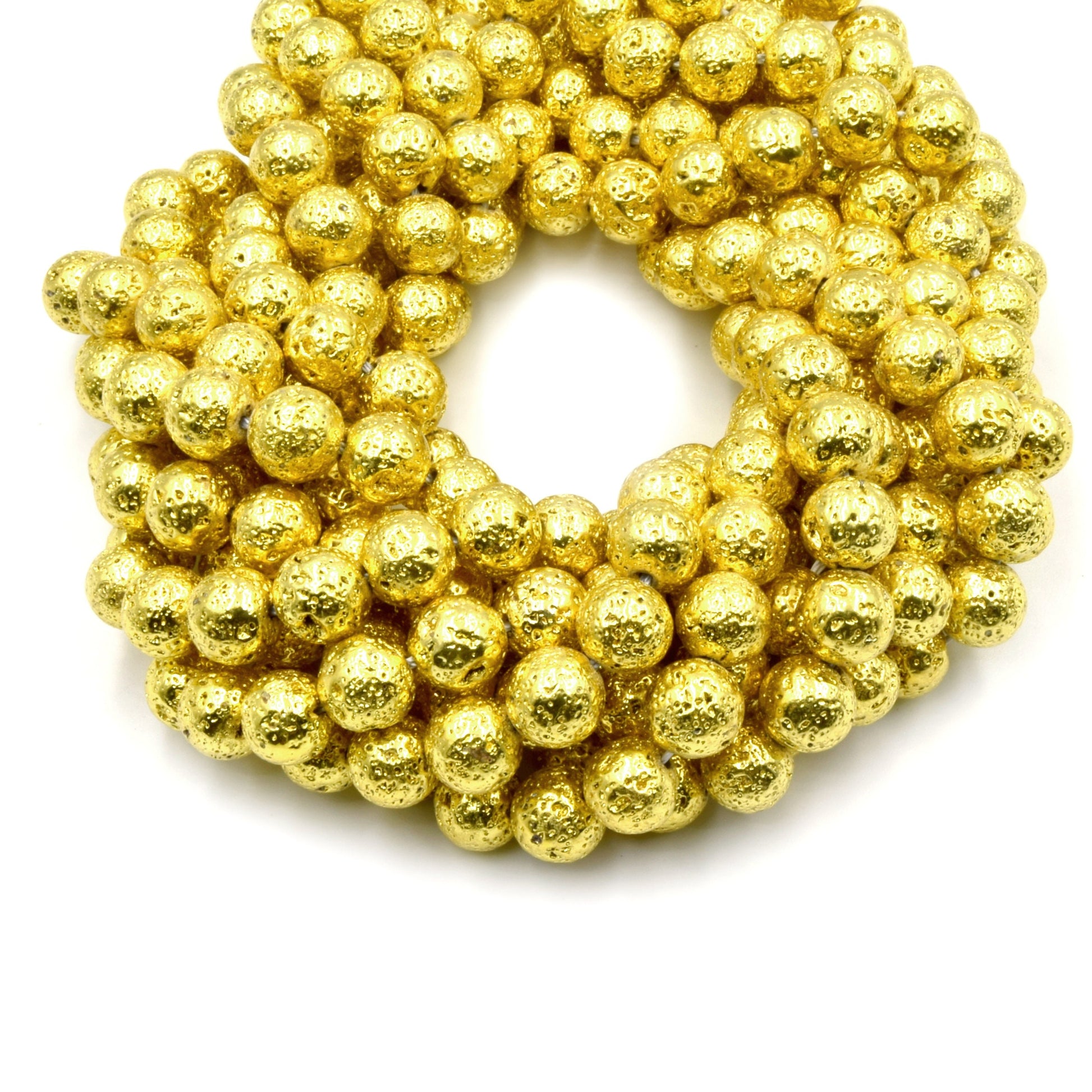 Plated Lava Beads | Gold Silver Rosegold Gunmetal | 4mm 6mm 8mm 10mm