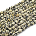 Dalmatian Jasper Beads | Faceted Round Natural Gemstone Beads - 4mm 6mm 8mm 10mm 12mm 14mm