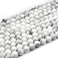 White Howlite Beads | Glossy Round Natural Howlite Beads - 2mm 4mm 6mm 8mm 10mm 12mm