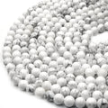 White Howlite Beads | Glossy Round Natural Howlite Beads - 2mm 4mm 6mm 8mm 10mm 12mm