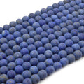 Matte Lapis Lazuli Beads | Matte Round Natural Blue Lapis Beads - 4mm 6mm 8mm 10mm 12mm 14mm