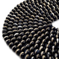 Tibetan Agate Beads | Dzi Beads | Dyed Black Faceted with Cream Stripe Round Gemstone Beads - 6mm 8mm 10mm 12mm Available