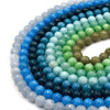 Faceted Jade Beads | 8mm Faceted Dyed Blue Teal Green Jade Round Beads with 1mm Holes - Sold by 15.5" Strands (~ 46 Beads)