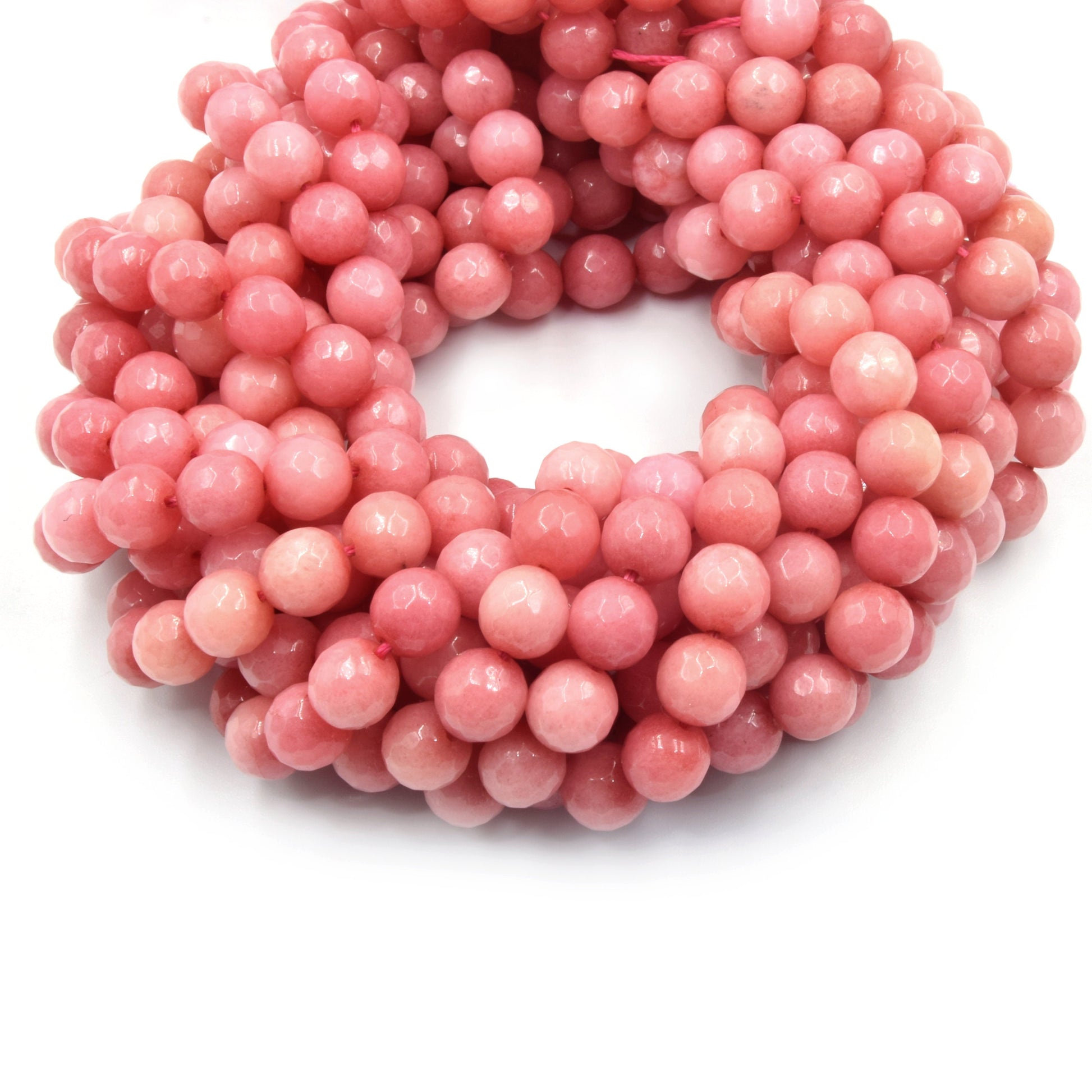 Faceted Jade Beads | 8mm Faceted Dyed Brown Red Orange Purple Jade Round Beads with 1mm Holes - Sold by 15.5" Strands (~ 46 Beads)