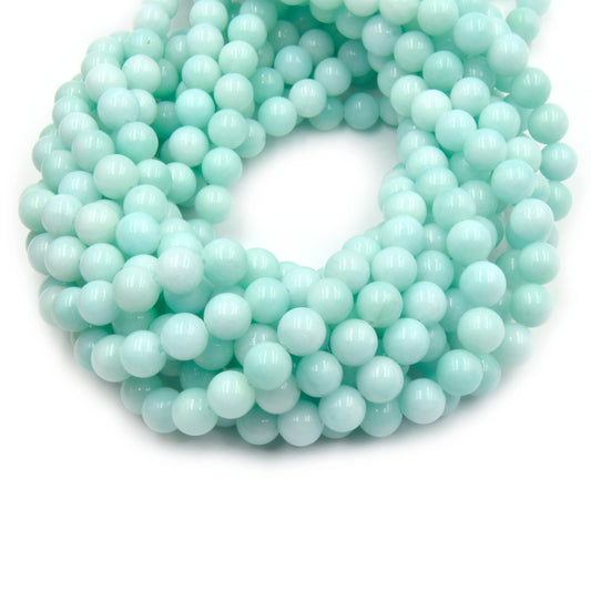 Dyed Smooth Jade Beads | Dyed Mint Green Round Gemstone Beads - 6mm 8mm 10mm 12mm Available