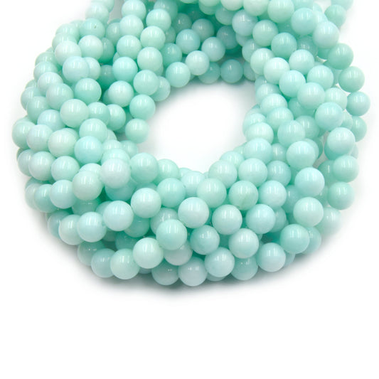 Dyed Smooth Jade Beads | Dyed Mint Green Round Gemstone Beads - 6mm 8mm 10mm 12mm Available