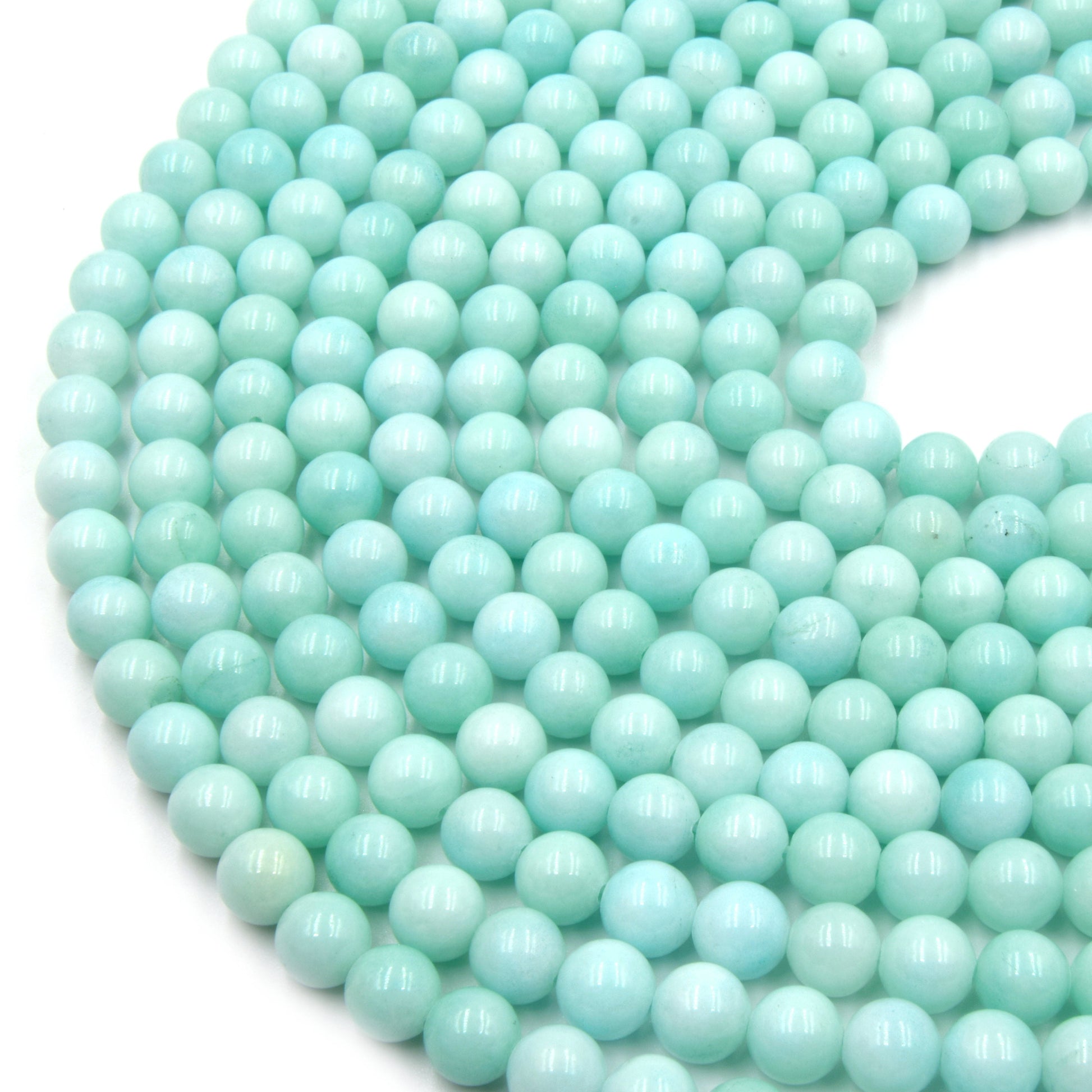 Dyed Smooth Jade Beads | Dyed Mint Green Round Gemstone Beads - 6mm 8mm 10mm 12mm Available