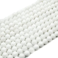 Dyed Smooth Jade Beads | Dyed Semi-Opaque White Round Gemstone Beads - 4mm 6mm 8mm 10mm 12mm Available
