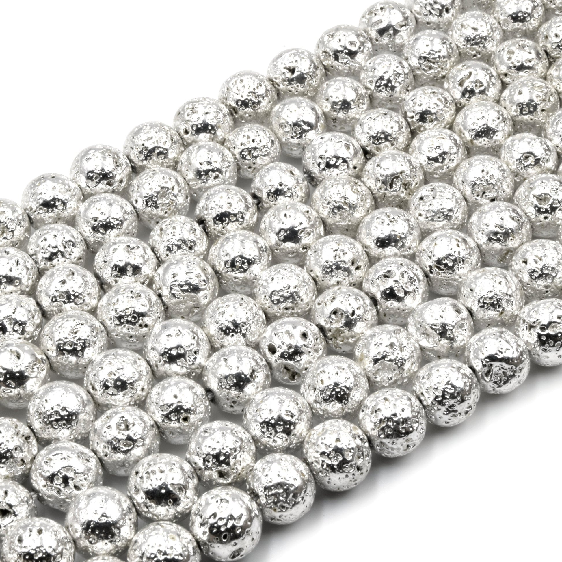 Plated Lava Beads | Gold Silver Rosegold Gunmetal | 4mm 6mm 8mm 10mm