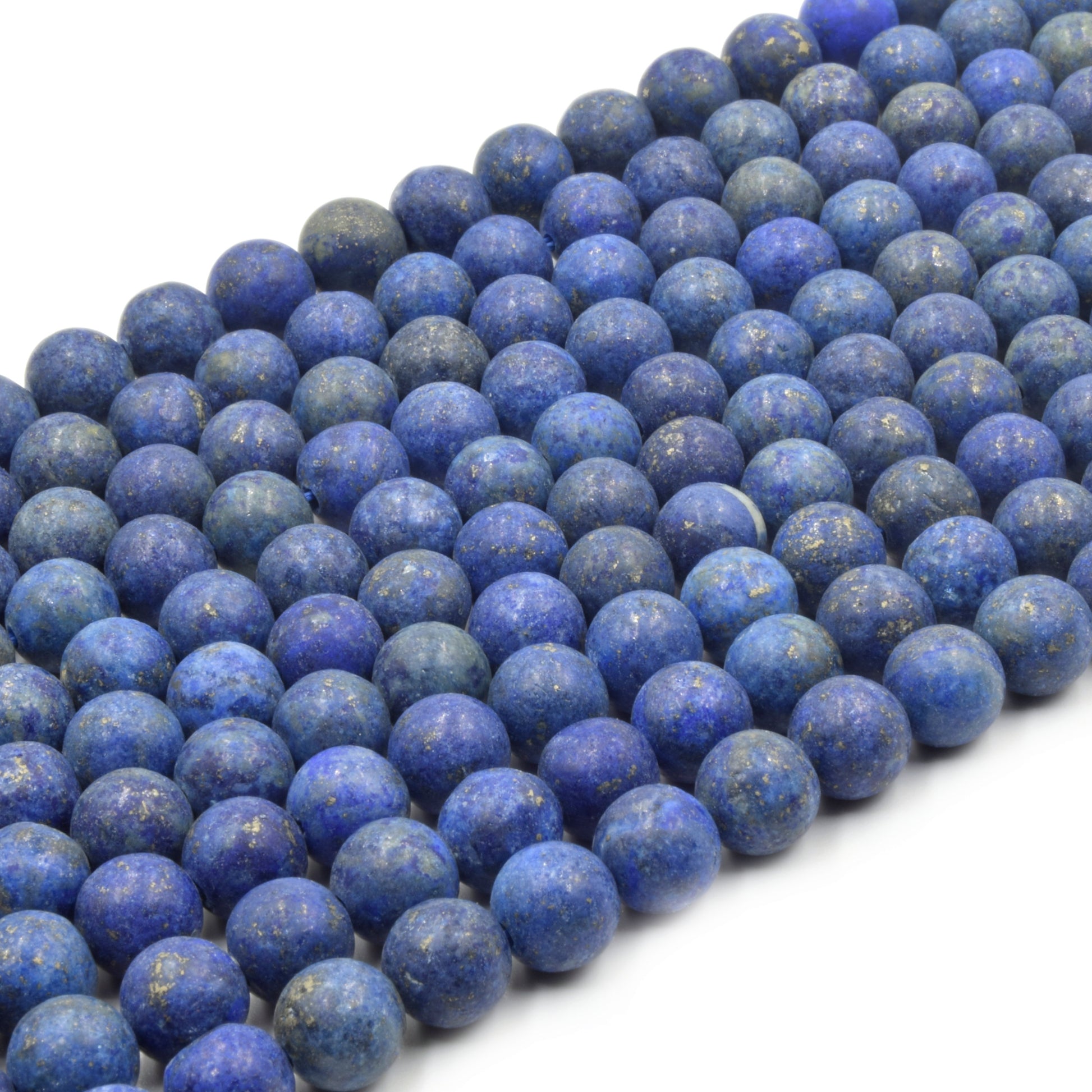 Satin Lapis Lazuli Beads | Semi-Gloss Round Natural Blue Lapis Beads - 4mm 6mm 8mm 10mm 12mm 14mm