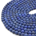 Matte Lapis Lazuli Beads | Matte Round Natural Blue Lapis Beads - 4mm 6mm 8mm 10mm 12mm 14mm