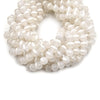 Tibetan Agate Beads | Dzi Beads | Dyed White Glossy Striped Round Gemstone Beads - 6mm 8mm 10mm 12mm Available