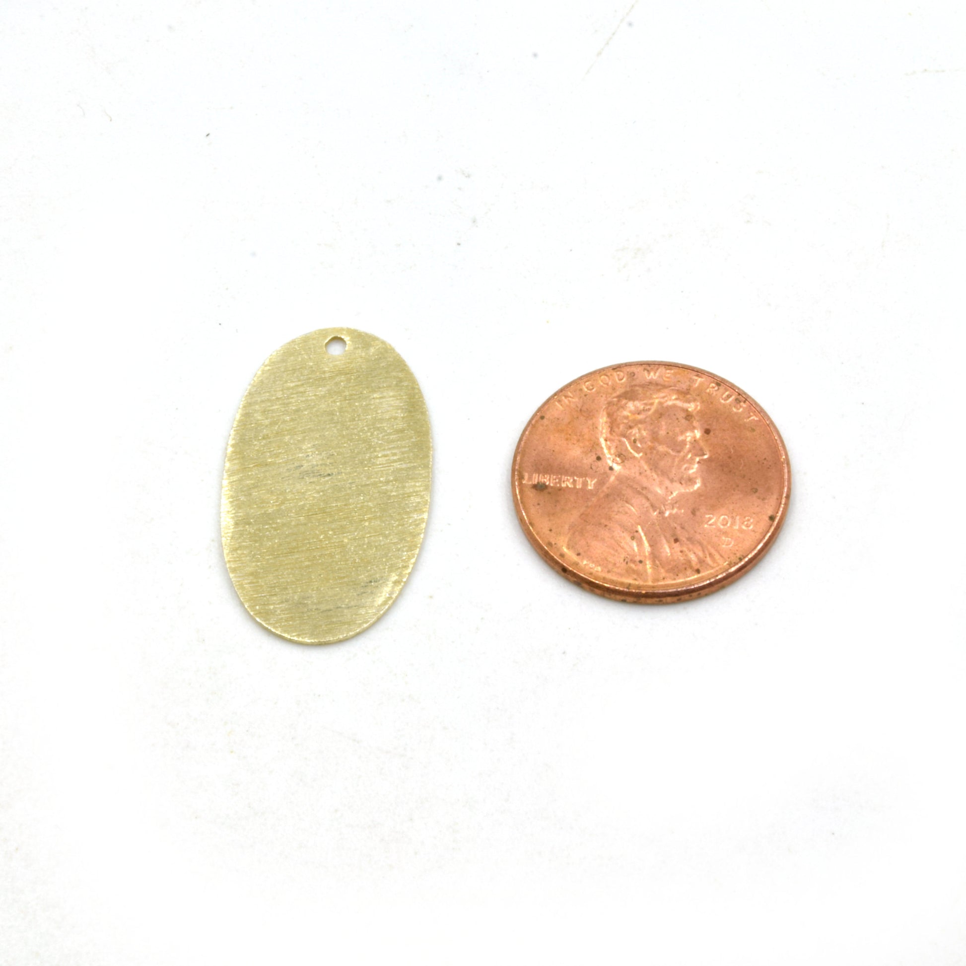 14mm x 25mm Gold Brushed Finish Blank Oval Shaped Plated Copper Components - Sold in Pre-Counted Bulk Packs of 10 Pieces - (476-GD)