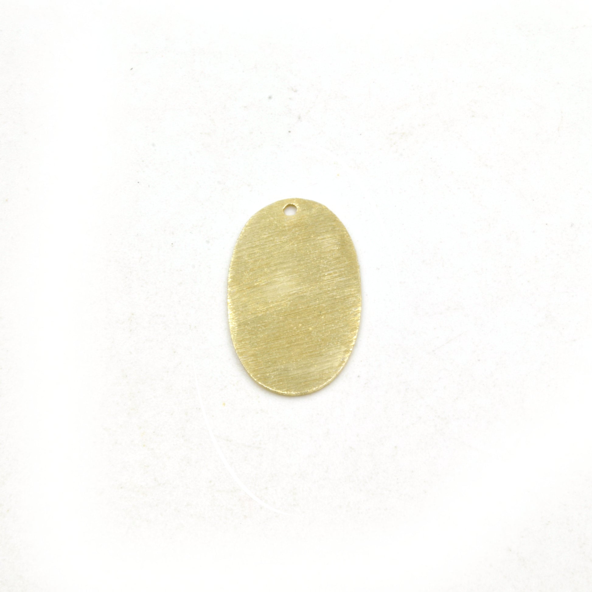 14mm x 25mm Gold Brushed Finish Blank Oval Shaped Plated Copper Components - Sold in Pre-Counted Bulk Packs of 10 Pieces - (476-GD)