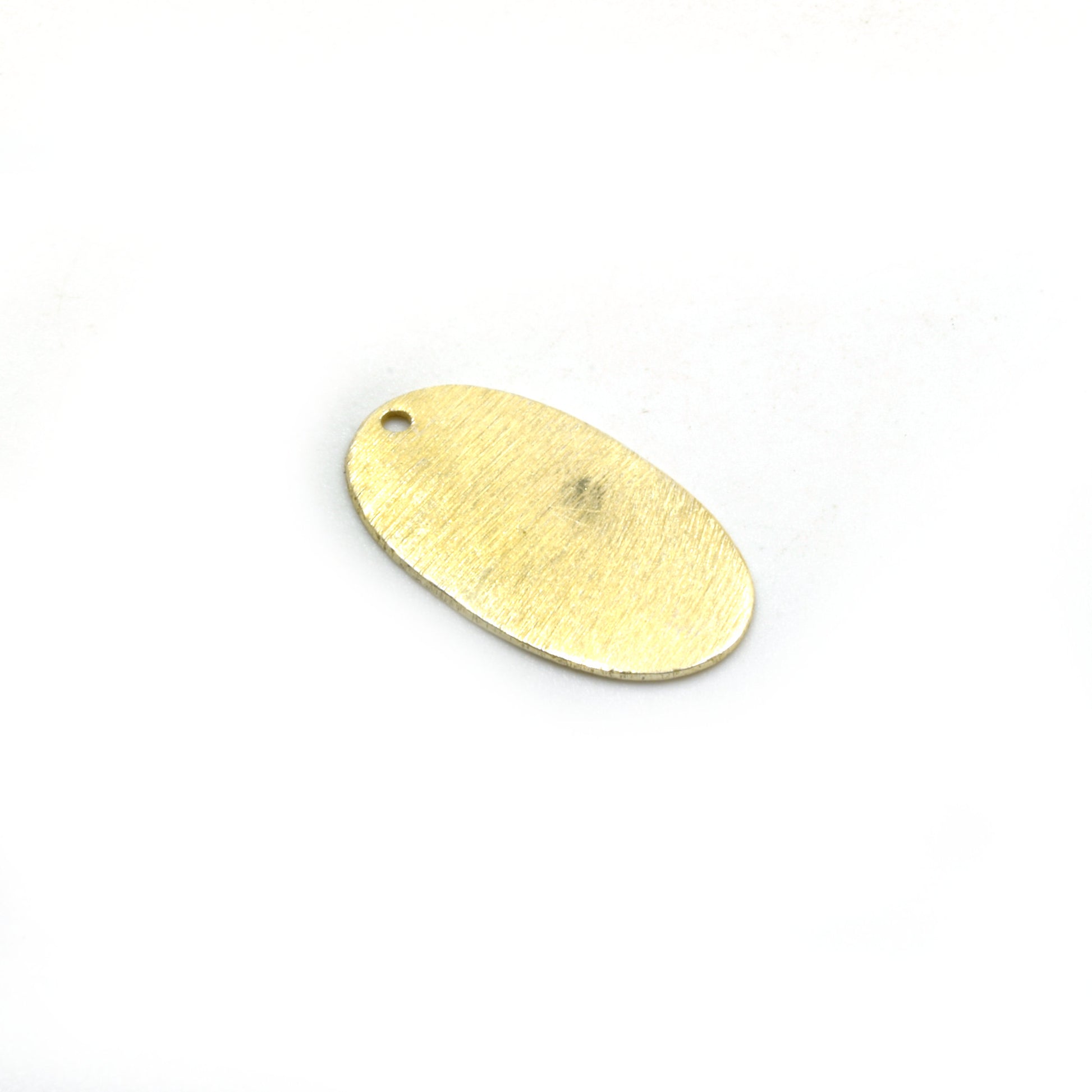 14mm x 25mm Gold Brushed Finish Blank Oval Shaped Plated Copper Components - Sold in Pre-Counted Bulk Packs of 10 Pieces - (476-GD)