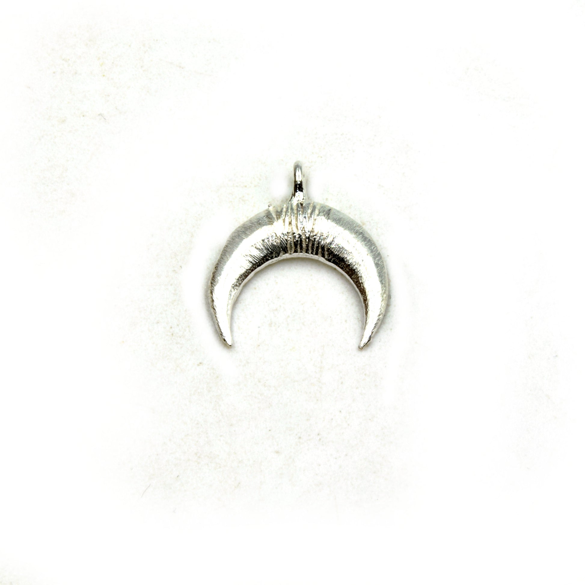 17mm X 20mm Silver Plated Copper Faux Wire Wrapped Crescent Shaped Pendant W/ Concave Back Components (one Ring) Sold Individually