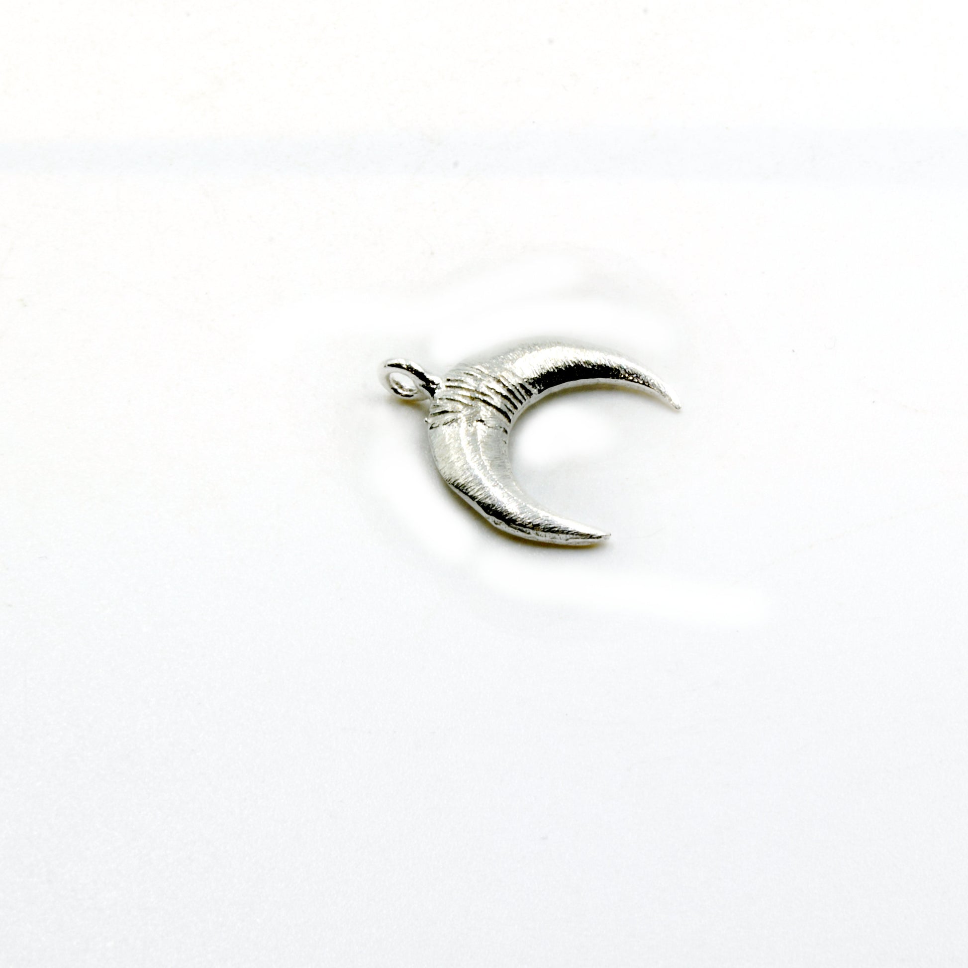 17mm X 20mm Silver Plated Copper Faux Wire Wrapped Crescent Shaped Pendant W/ Concave Back Components (one Ring) Sold Individually