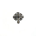 Gunmetal Plated Copper Hashmark/Crosshatch Medieval Cross Shaped Components - Measuring 15mm x 19mm - Sold in Packs of 10 (205-GM)