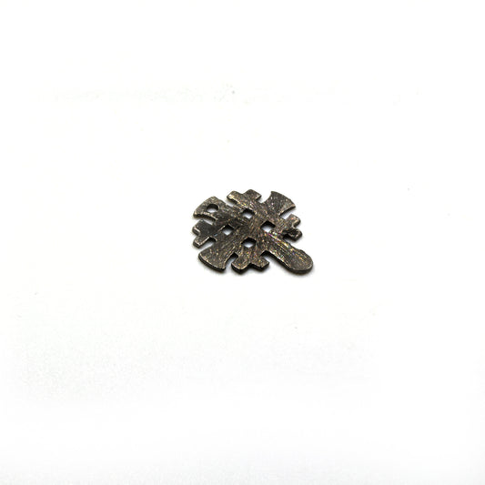 Gunmetal Plated Copper Hashmark/Crosshatch Medieval Cross Shaped Components - Measuring 15mm x 19mm - Sold in Packs of 10 (205-GM)