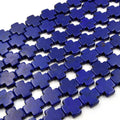 Navy Howlite Beads | 15mm Navy Howlite Plus Shaped Beads with 1mm Holes