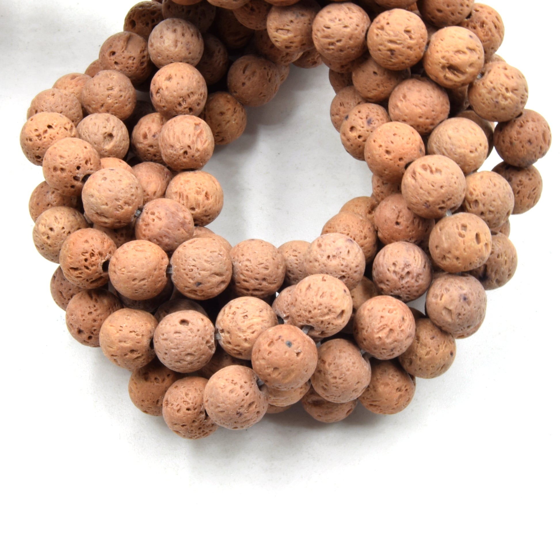 Lava Beads | Teal Blue Red Tan Round Diffuser Beads - 8mm Available