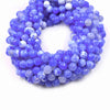 Fire Agate Beads | Dyed Cornflower Blue White Faceted Round Gemstone Beads - 6mm 8mm 10mm 12mm  Available