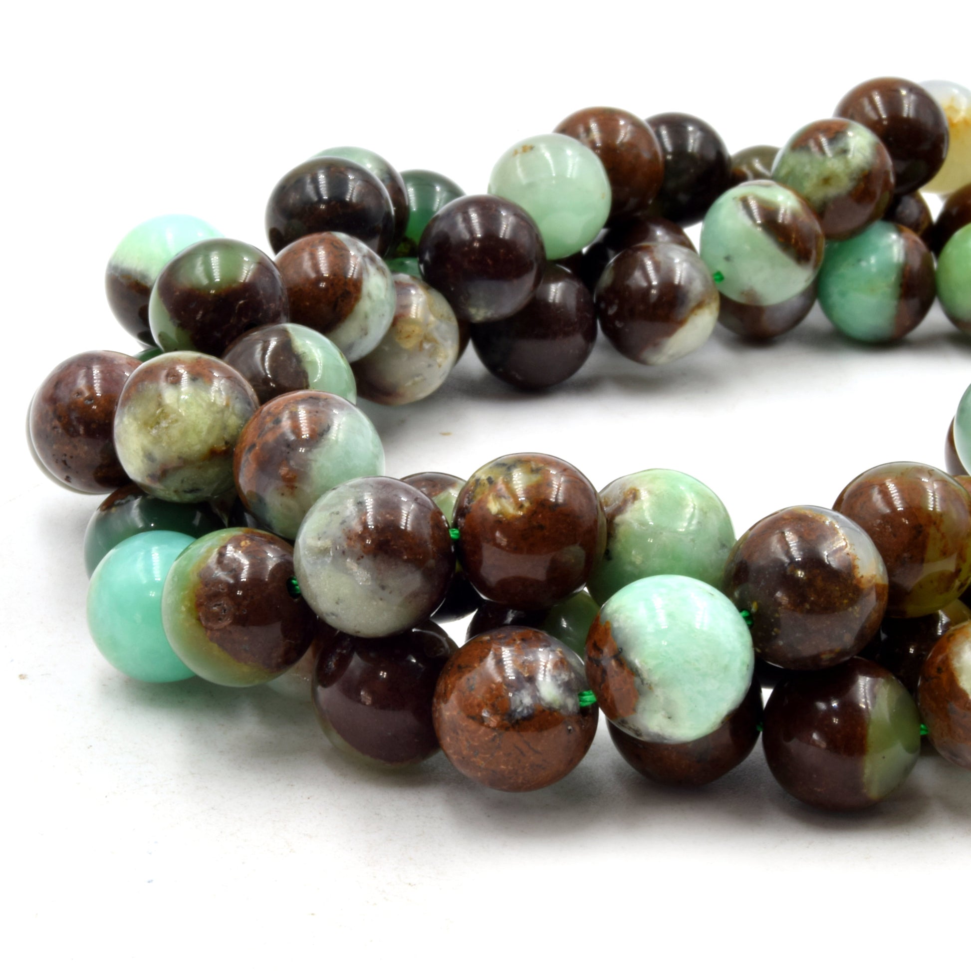 Natural Chrysoprase Beads | UNENHANCED/UNTREATED 12mm Natural Smooth Glossy Chrysoprase Round Beads