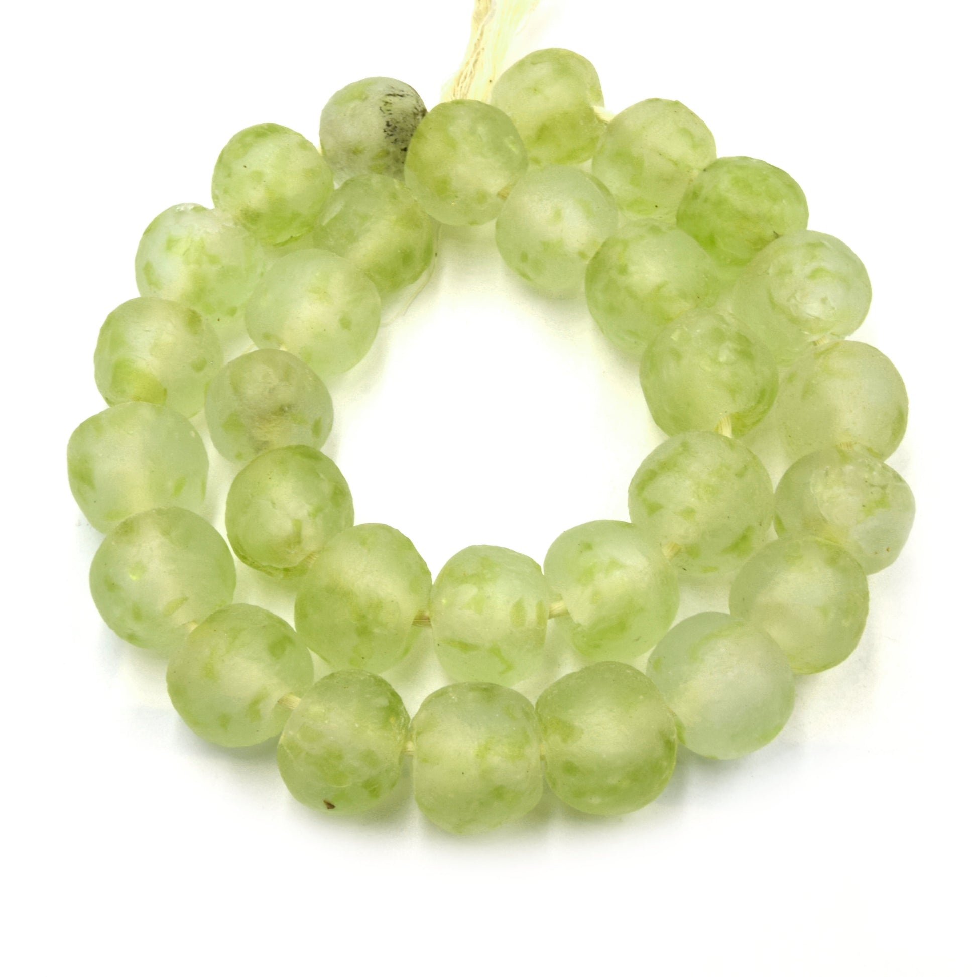 African Glass Beads | 20mm Recycled African Glass Round Rondelle Beads - Sold by Approx. 20" Strand (~30 Beads)