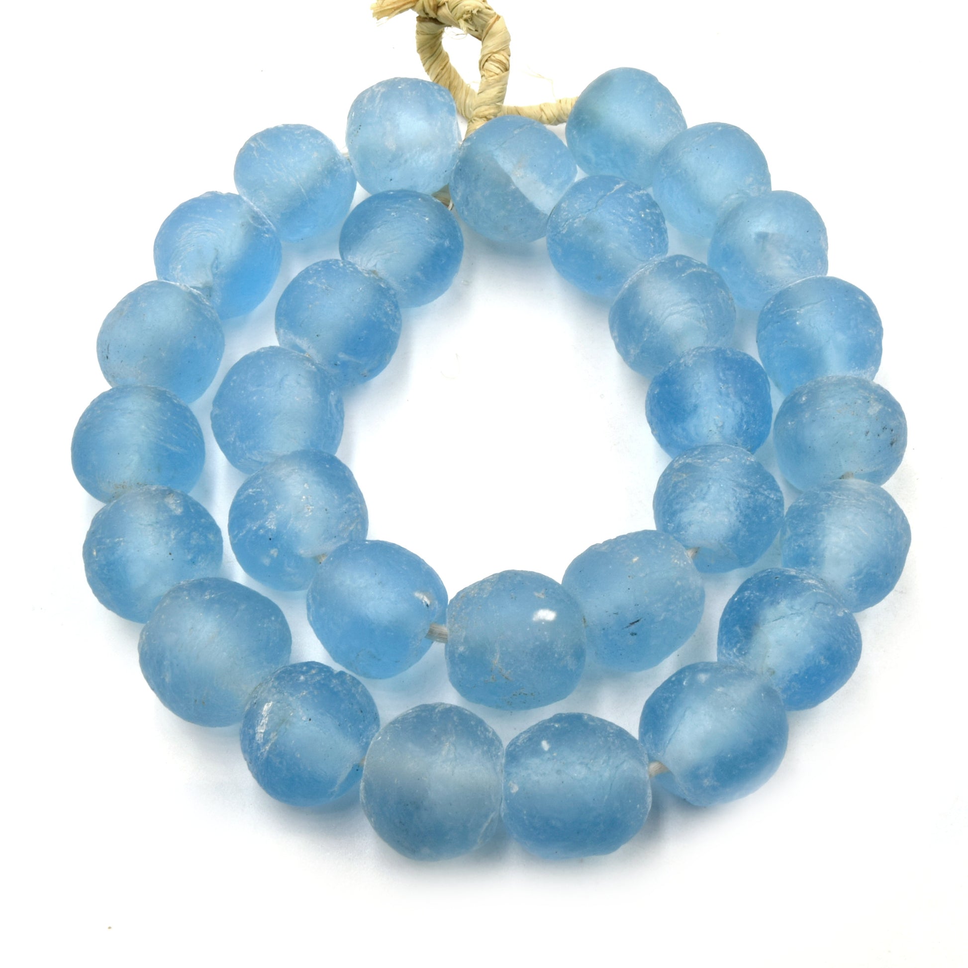 African Glass Beads | 20mm Recycled African Glass Round Rondelle Beads - Sold by Approx. 20" Strand (~30 Beads)