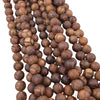 10mm Natural Matte Brown Honeycomb Design Round/Ball Shaped Tibetan Agate Beads - 15.5" Strand (Approx. 38 Beads) - Semi-Precious Gemstone