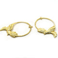 Jewelry Components | Gold Plated Copper Bird Hoop Earring Components | One Pair of Components | 38mm x 60mm