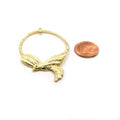 Jewelry Components | Gold Plated Copper Bird Hoop Earring Components | One Pair of Components | 38mm x 60mm