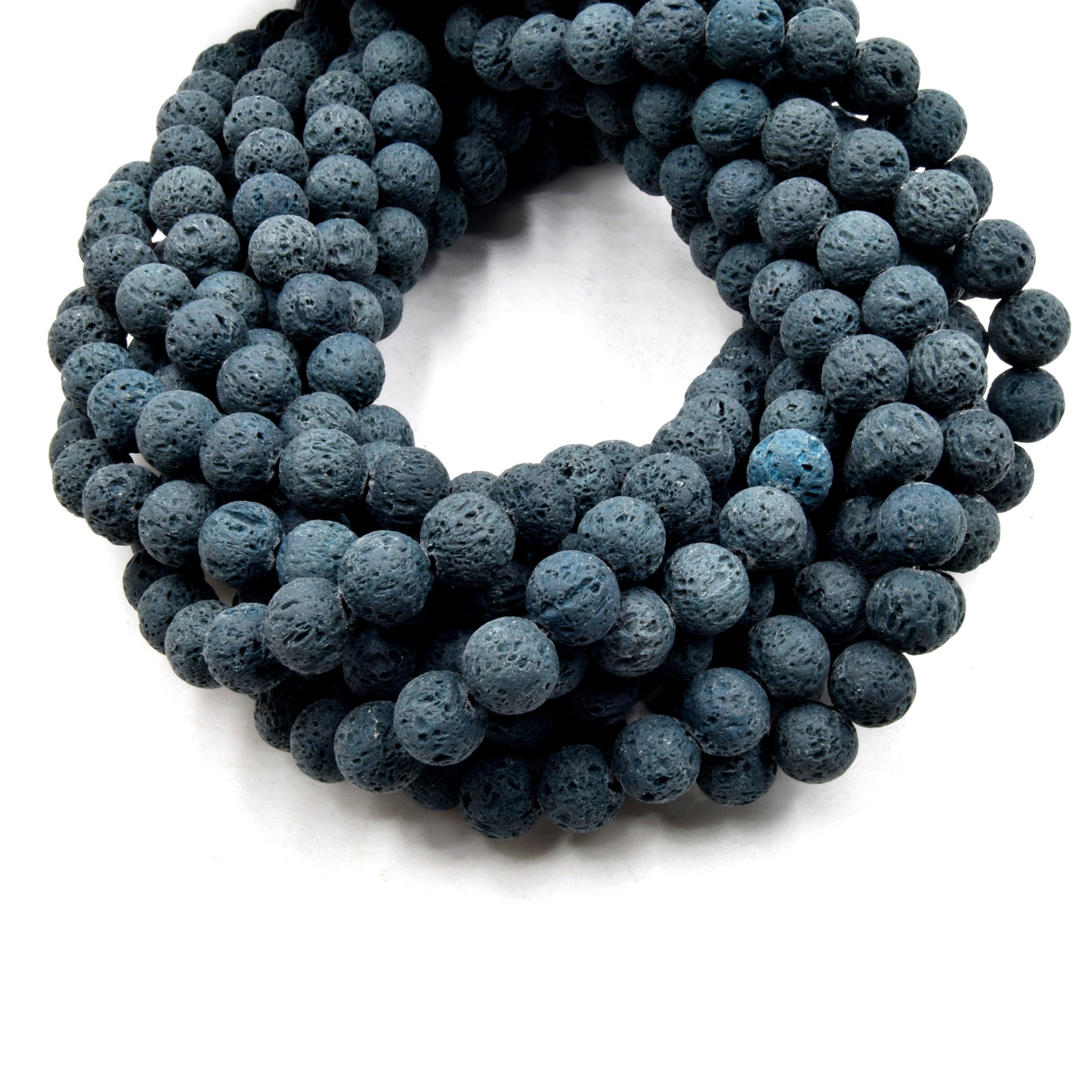 Lava Beads | Teal Blue Red Tan Round Diffuser Beads - 8mm Available