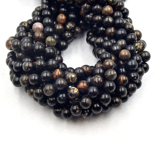 Biotite Beads | Smooth Biotite Round Beads | 4mm 6mm 8mm 10mm | Gemstone Beads