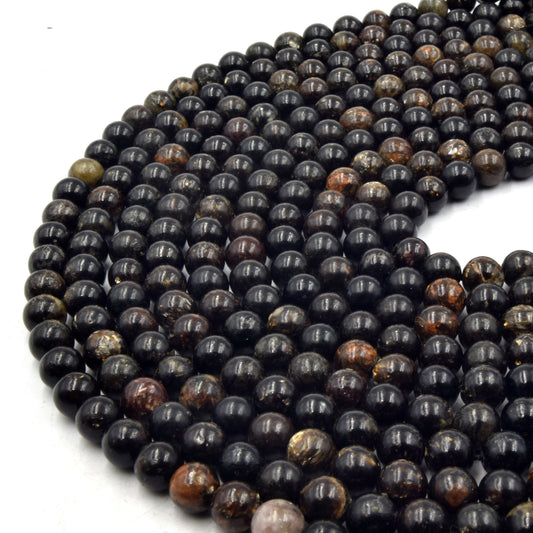 Biotite Beads | Smooth Biotite Round Beads | 4mm 6mm 8mm 10mm | Gemstone Beads