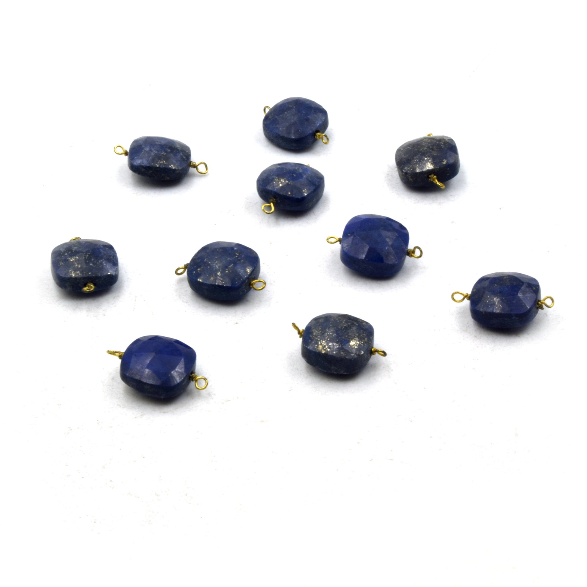 Wire Wrapped Gemstone Connectors | 10mm Square Shape Labradorite, Chrysoprase, Chalcedony, Opalite, Lapis, Moonstone, Quartz Connector