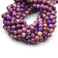 Sea Sediment Jasper Beads | Smooth Purple Sea Sediment Jasper Round Beads | 6mm 8mm 10mm | Loose Beads | Mala Beads