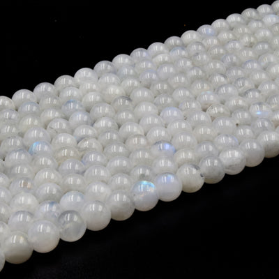 Rainbow Moonstone Beads | Smooth Moonstone Round Beads | 6mm 8mm 10mm